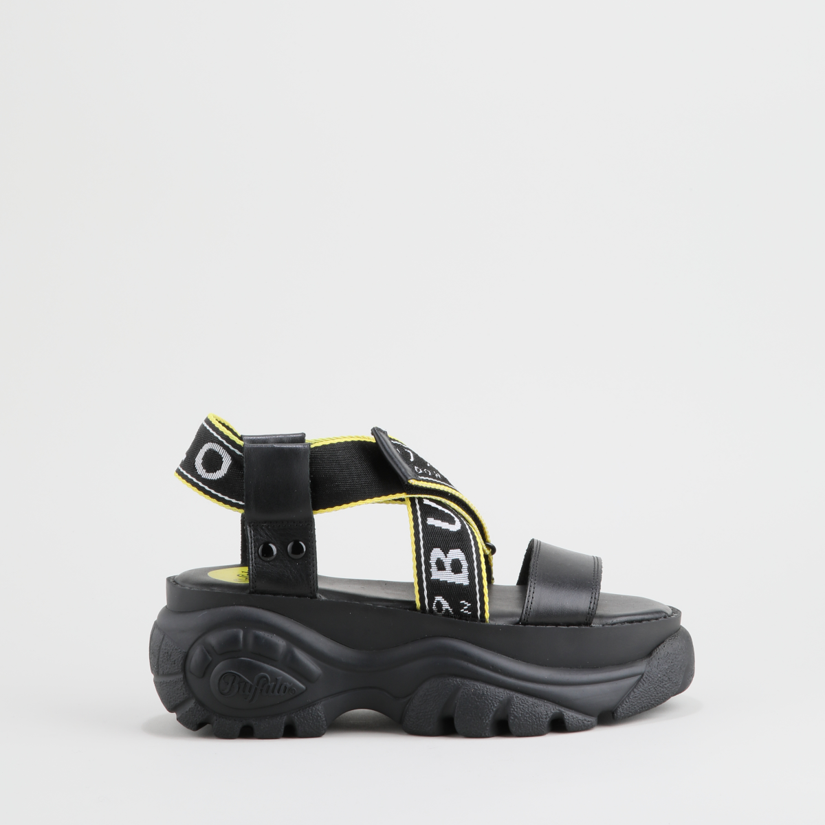 Shop Bo Plateau Sandale Aus Nappaleder Schwarz Sandalen Bei Buffalo