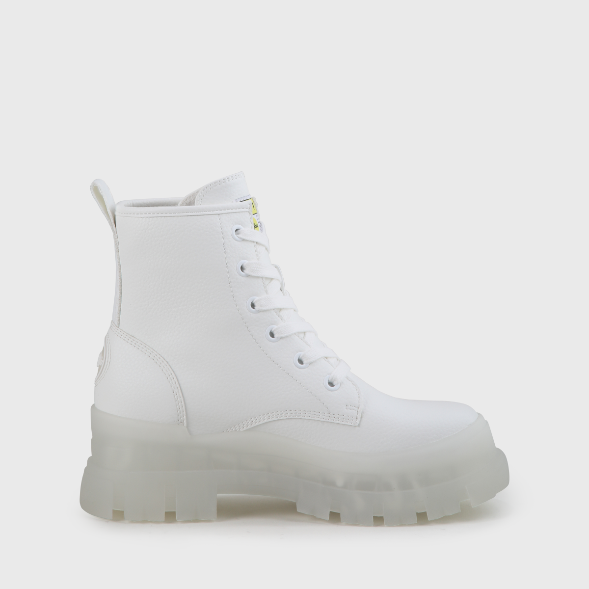 buffalo vegan aspha flat ankle boots in white
