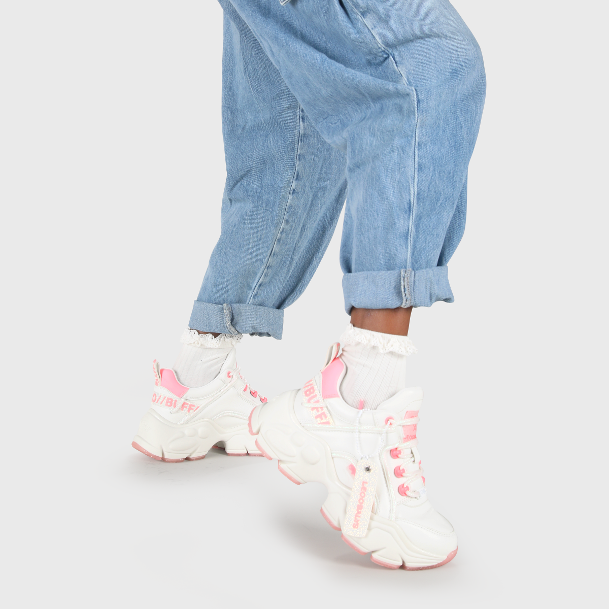 BUFFALO x LEOOBALYS Binary Sneaker, weiß/pink BUFFALO x LEOOBALYS Binary Sneaker, weiß/pink